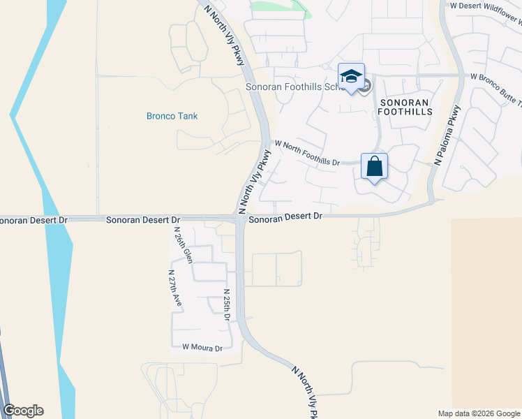 map of restaurants, bars, coffee shops, grocery stores, and more near 2439 West Gloria Lane in Phoenix