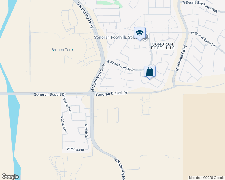 map of restaurants, bars, coffee shops, grocery stores, and more near 2337 West Gloria Lane in Phoenix