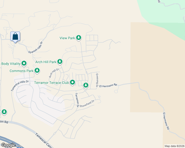 map of restaurants, bars, coffee shops, grocery stores, and more near 11885 Discovery Court in Corona