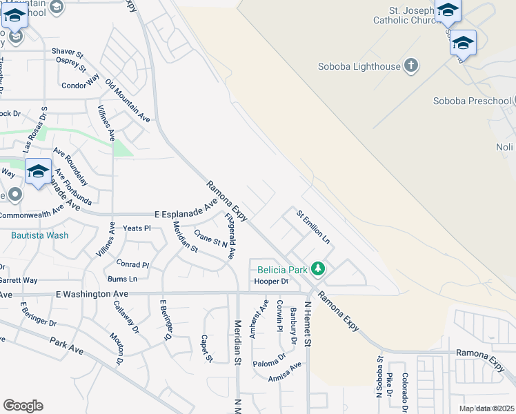 map of restaurants, bars, coffee shops, grocery stores, and more near 1840 Rue Pinot Blanc in San Jacinto