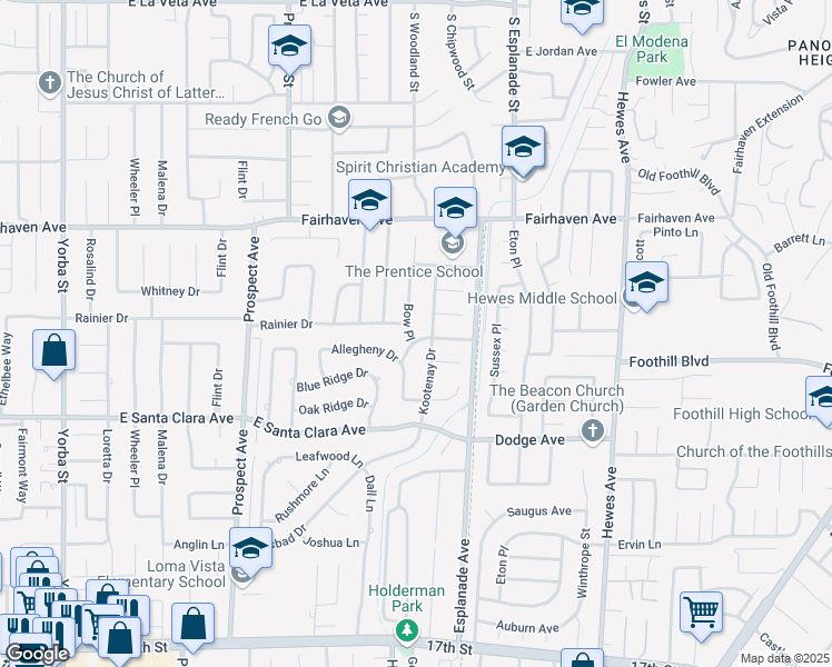 map of restaurants, bars, coffee shops, grocery stores, and more near 13252 Bow Place in Santa Ana