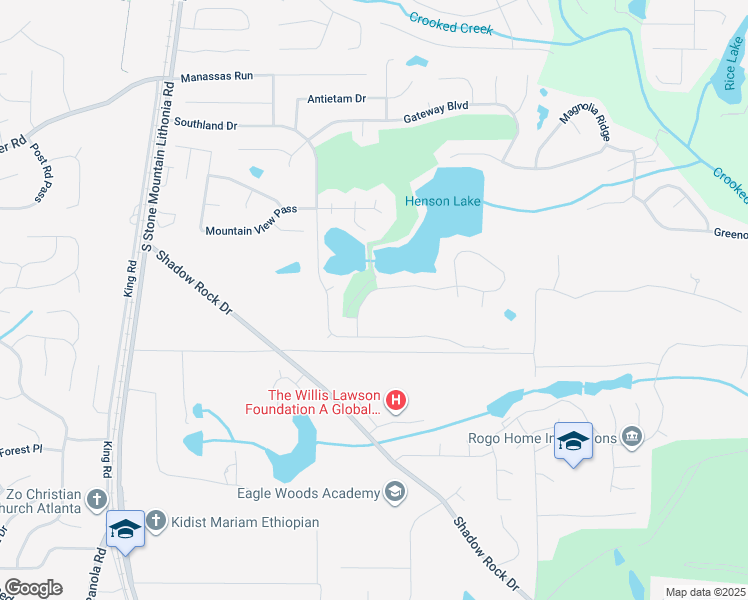 map of restaurants, bars, coffee shops, grocery stores, and more near 851 Masters Drive in Stone Mountain