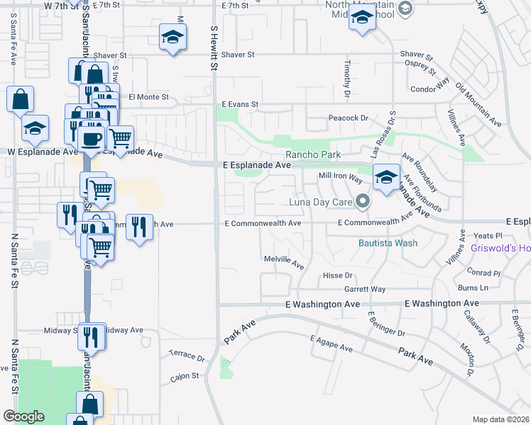 map of restaurants, bars, coffee shops, grocery stores, and more near 747 Camino De Oro in San Jacinto