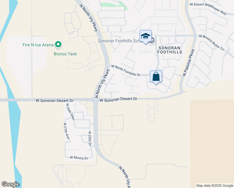 map of restaurants, bars, coffee shops, grocery stores, and more near 2337 West Gloria Lane in Phoenix