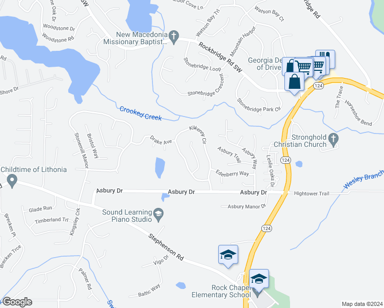 map of restaurants, bars, coffee shops, grocery stores, and more near 835 Plumbridge Court in Lithonia