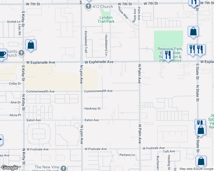 map of restaurants, bars, coffee shops, grocery stores, and more near 1212 Palomino Court in Hemet