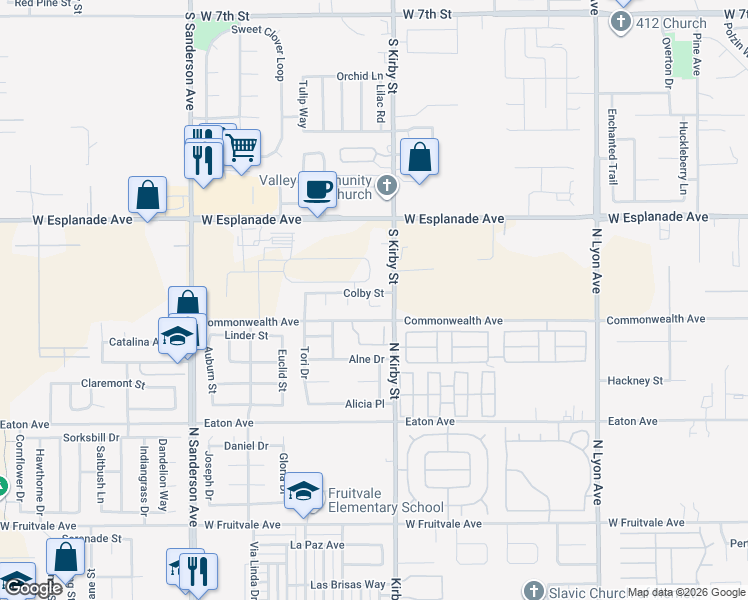map of restaurants, bars, coffee shops, grocery stores, and more near 2564 Wallace Court in Hemet