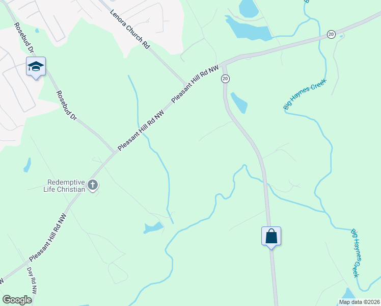 map of restaurants, bars, coffee shops, grocery stores, and more near 230 Pleasant Hill Road Northwest in Conyers