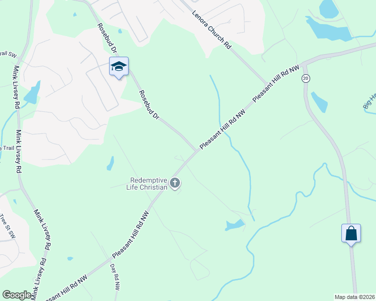 map of restaurants, bars, coffee shops, grocery stores, and more near 312 Pleasant Hill Road Northwest in Conyers