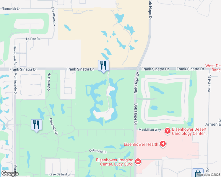 map of restaurants, bars, coffee shops, grocery stores, and more near 910 Island Drive in Rancho Mirage