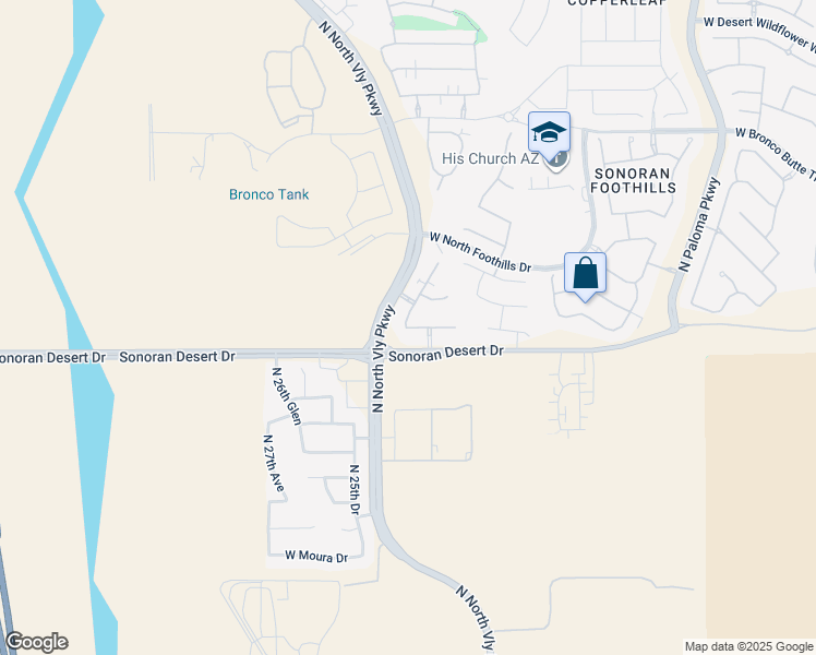 map of restaurants, bars, coffee shops, grocery stores, and more near 2439 West Gloria Lane in Phoenix
