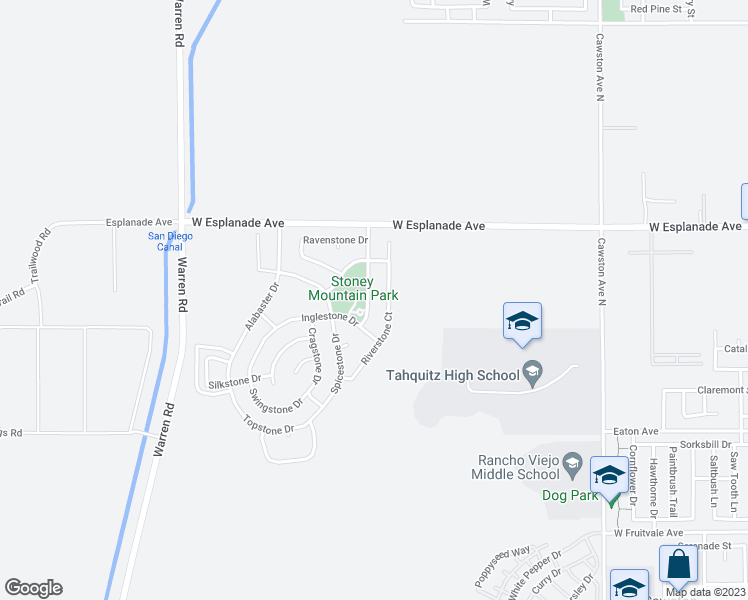 map of restaurants, bars, coffee shops, grocery stores, and more near 1332 Cinnabar Avenue in Hemet