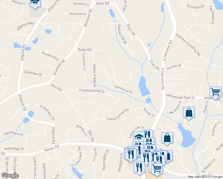 map of restaurants, bars, coffee shops, grocery stores, and more near 4639 Hardwood Road in Stone Mountain