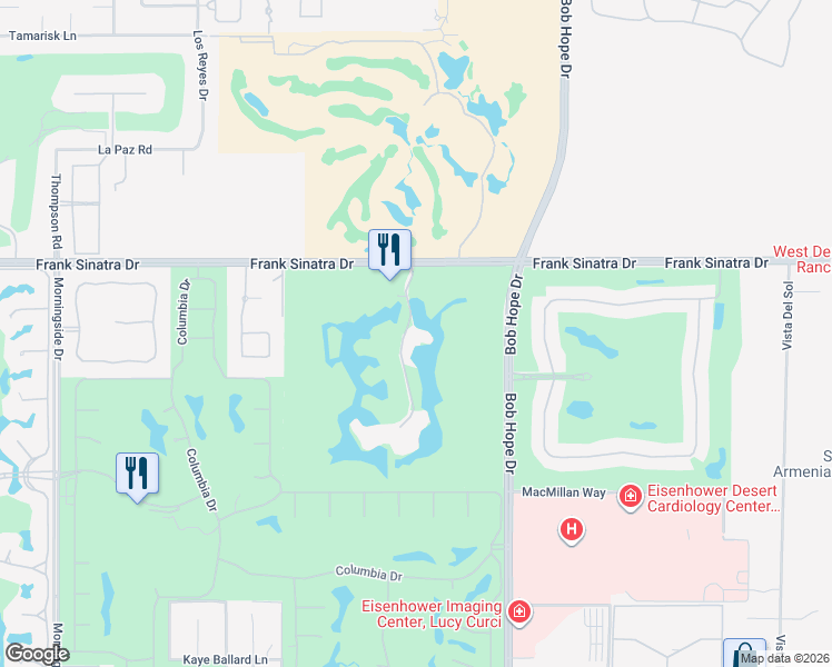 map of restaurants, bars, coffee shops, grocery stores, and more near 910 Island Drive in Rancho Mirage