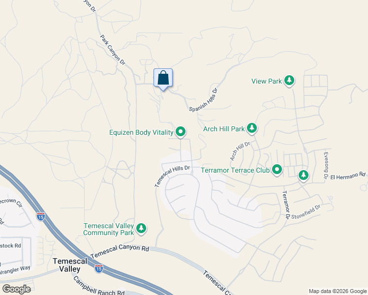 map of restaurants, bars, coffee shops, grocery stores, and more near 11423 Vista Way in Corona