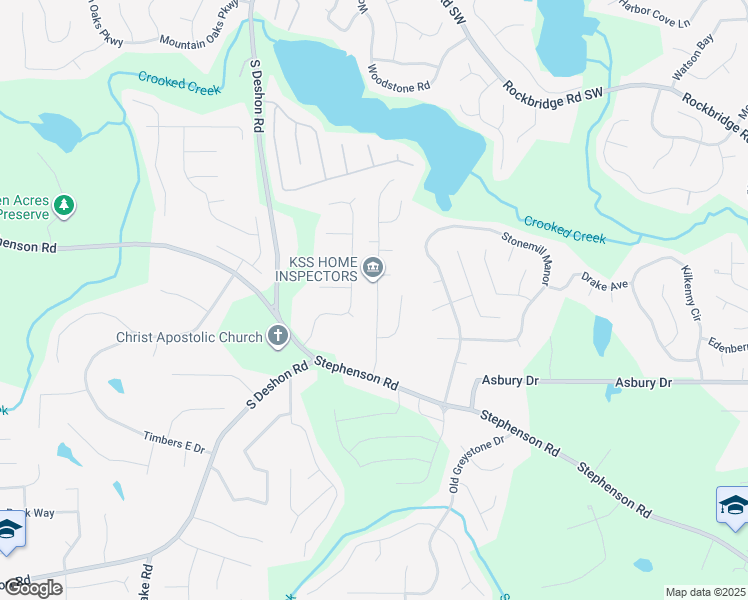 map of restaurants, bars, coffee shops, grocery stores, and more near 7100 Deshon Bend Circle in Lithonia