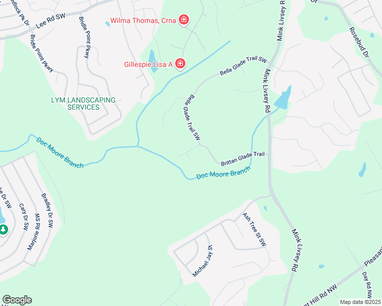 map of restaurants, bars, coffee shops, grocery stores, and more near 4000 Brittan Glade Trail in Snellville