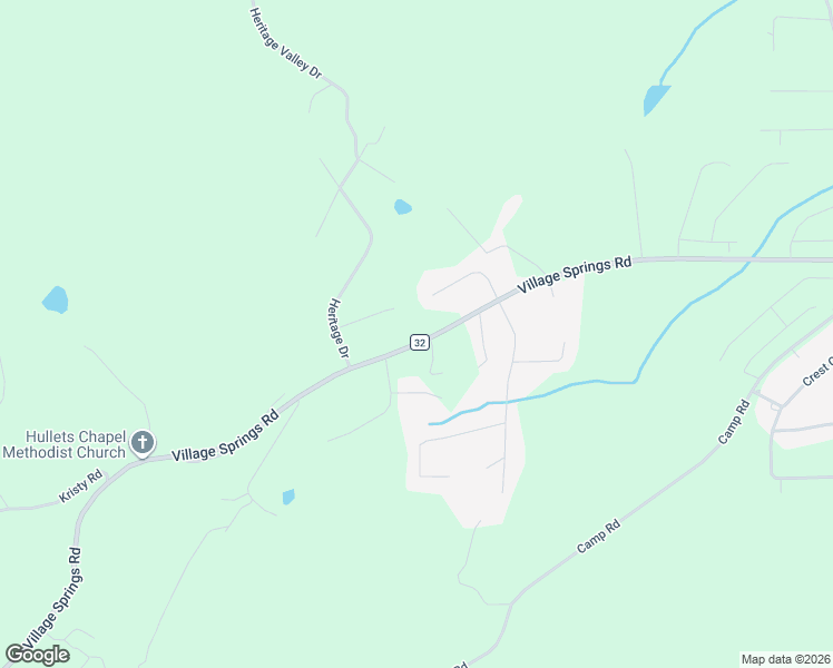 map of restaurants, bars, coffee shops, grocery stores, and more near 134 Heritage Lane in Springville