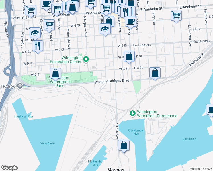 map of restaurants, bars, coffee shops, grocery stores, and more near 160 Island Avenue in Los Angeles