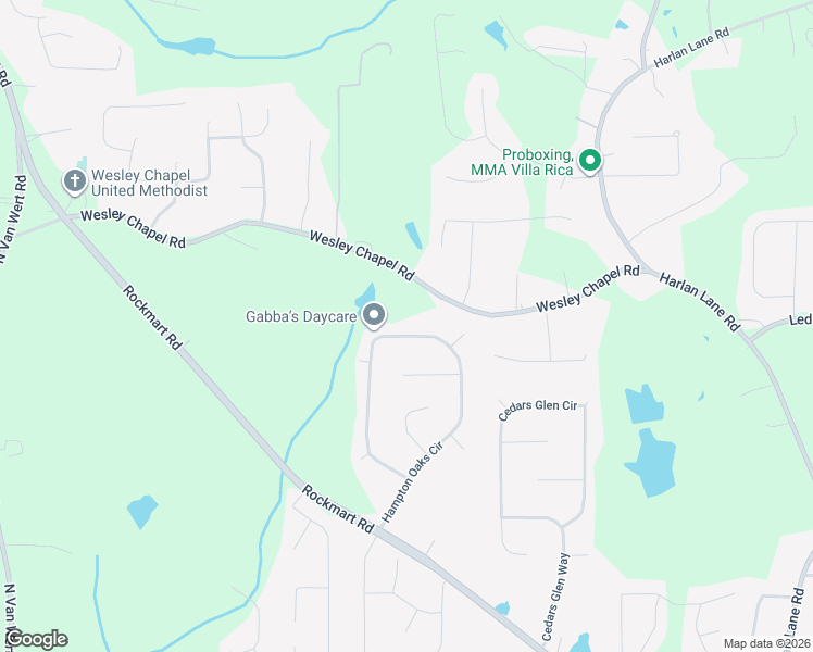 map of restaurants, bars, coffee shops, grocery stores, and more near 255 Hampton Oaks Circle in Villa Rica