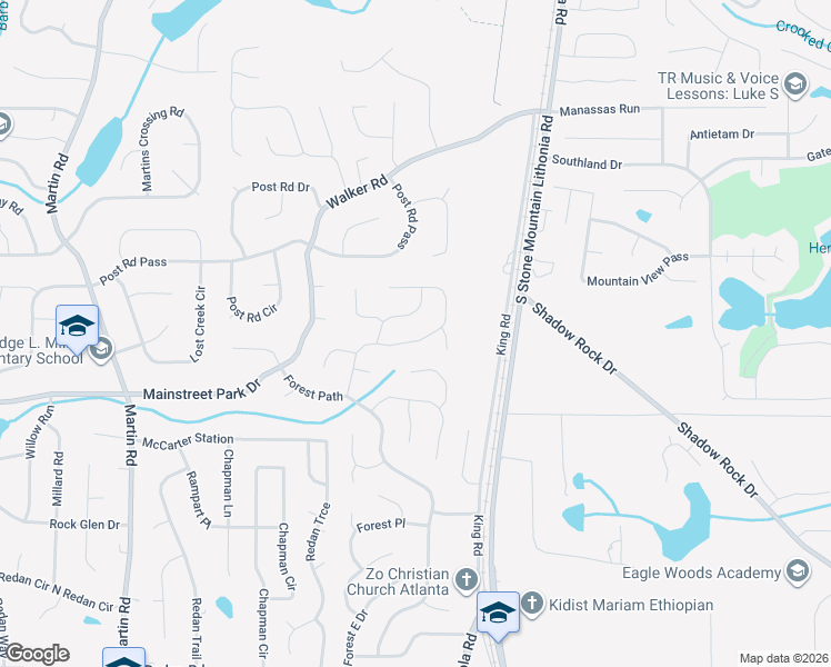 map of restaurants, bars, coffee shops, grocery stores, and more near 784 Greenhedge Drive in Stone Mountain