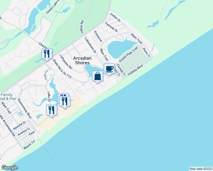 map of restaurants, bars, coffee shops, grocery stores, and more near 161 Seawatch Drive in Myrtle Beach
