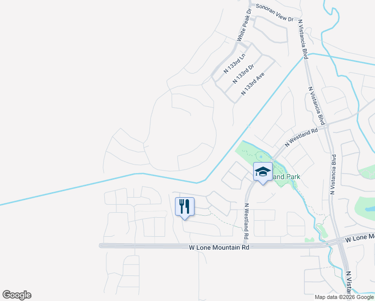 map of restaurants, bars, coffee shops, grocery stores, and more near White Peak in Peoria
