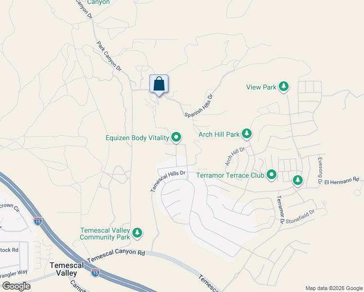 map of restaurants, bars, coffee shops, grocery stores, and more near 24517 Flora Road in Corona