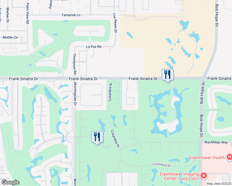 map of restaurants, bars, coffee shops, grocery stores, and more near 3 Bryn Mawr Street in Rancho Mirage