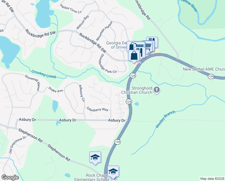 map of restaurants, bars, coffee shops, grocery stores, and more near 790 Edenberry Lane in Lithonia