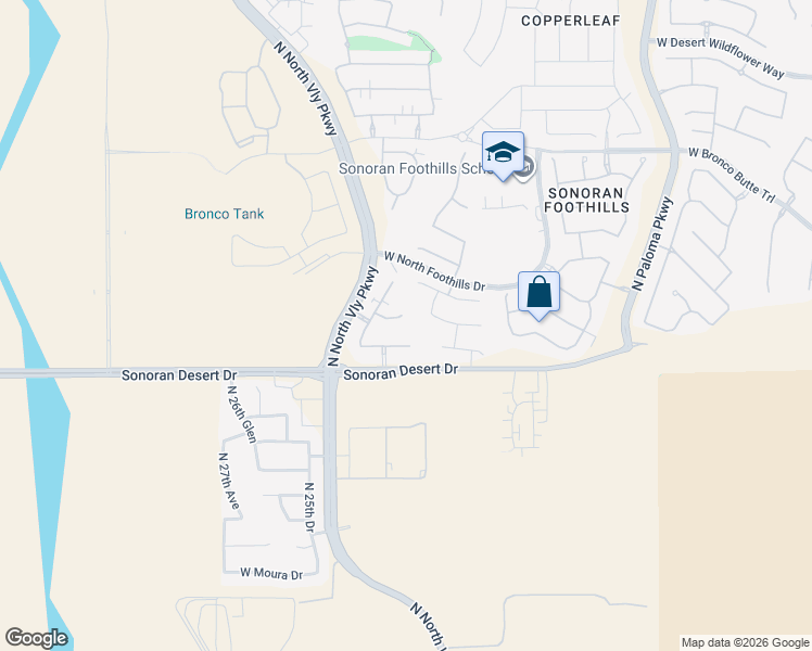 map of restaurants, bars, coffee shops, grocery stores, and more near 2347 West Whisper Rock Trail in Phoenix