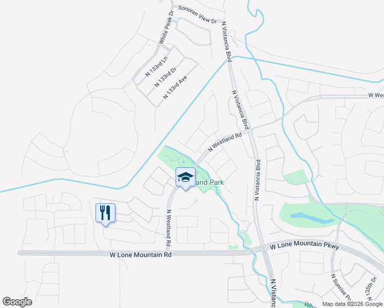 map of restaurants, bars, coffee shops, grocery stores, and more near 13219 West Copper Leaf Lane in Peoria