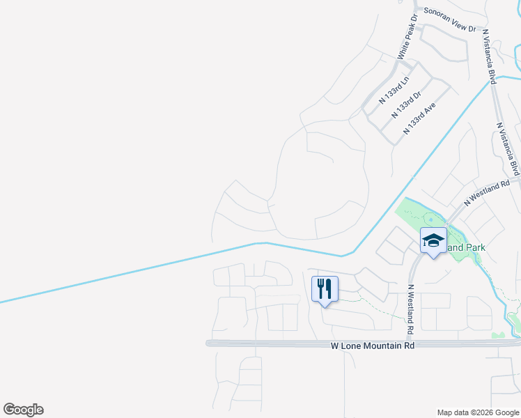 map of restaurants, bars, coffee shops, grocery stores, and more near 13700 West Jesse Red Drive in Peoria