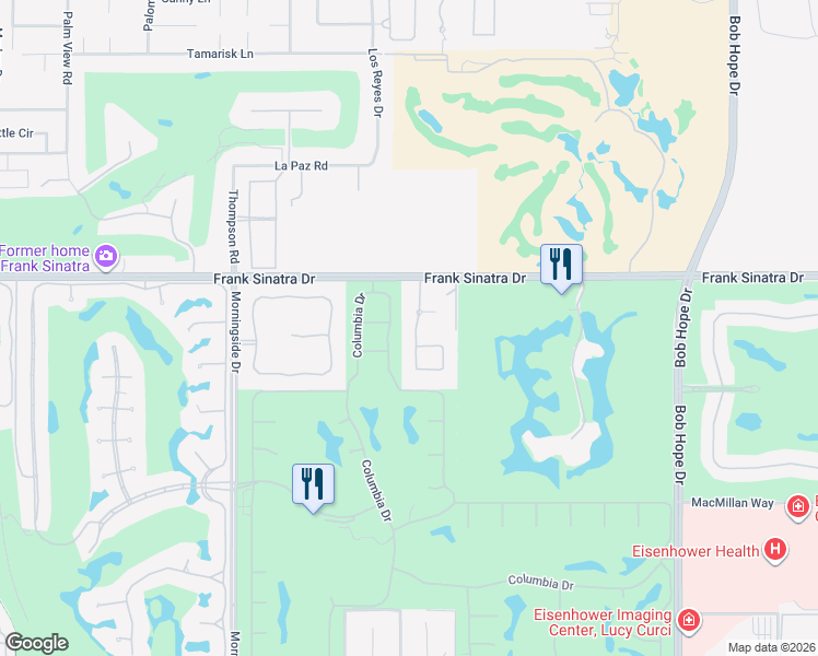 map of restaurants, bars, coffee shops, grocery stores, and more near 8 Villaggio Place in Rancho Mirage