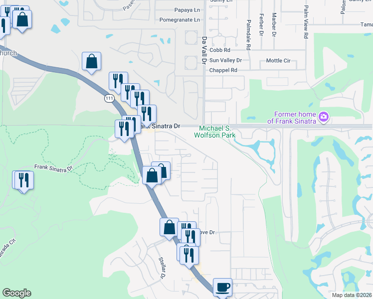 map of restaurants, bars, coffee shops, grocery stores, and more near 10 Santa Anita in Rancho Mirage