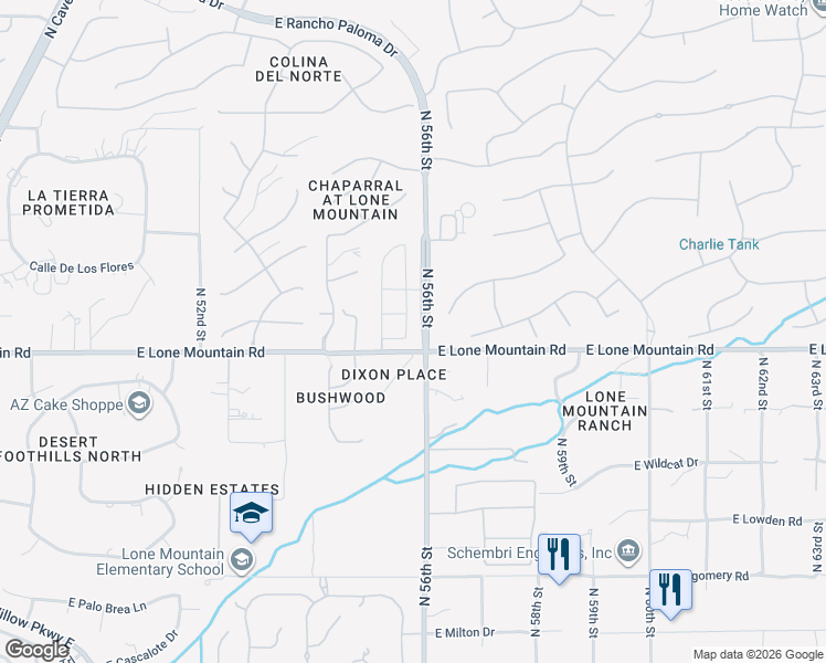 map of restaurants, bars, coffee shops, grocery stores, and more near 31423 North 55th Way in Cave Creek