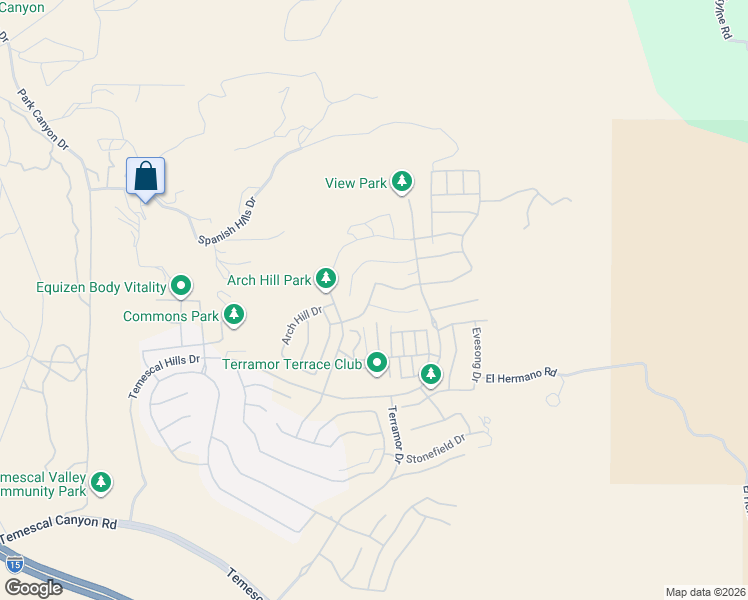 map of restaurants, bars, coffee shops, grocery stores, and more near 11662 Starlily Court in Corona