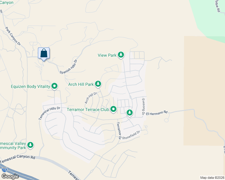 map of restaurants, bars, coffee shops, grocery stores, and more near 11662 Starlily Court in Corona