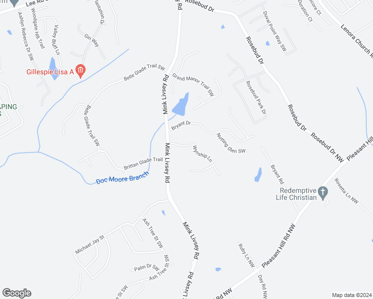map of restaurants, bars, coffee shops, grocery stores, and more near 4831 Wynship Lane in Snellville