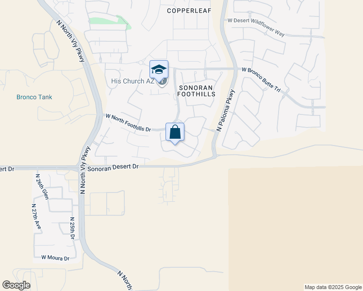 map of restaurants, bars, coffee shops, grocery stores, and more near 2025 W Whisper Rock Trail in Phoenix