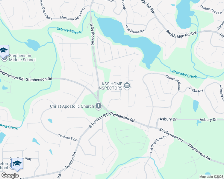 map of restaurants, bars, coffee shops, grocery stores, and more near 7064 Deshon Creek Court in Lithonia