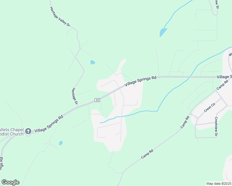 map of restaurants, bars, coffee shops, grocery stores, and more near 1601 Village Springs Road in Springville