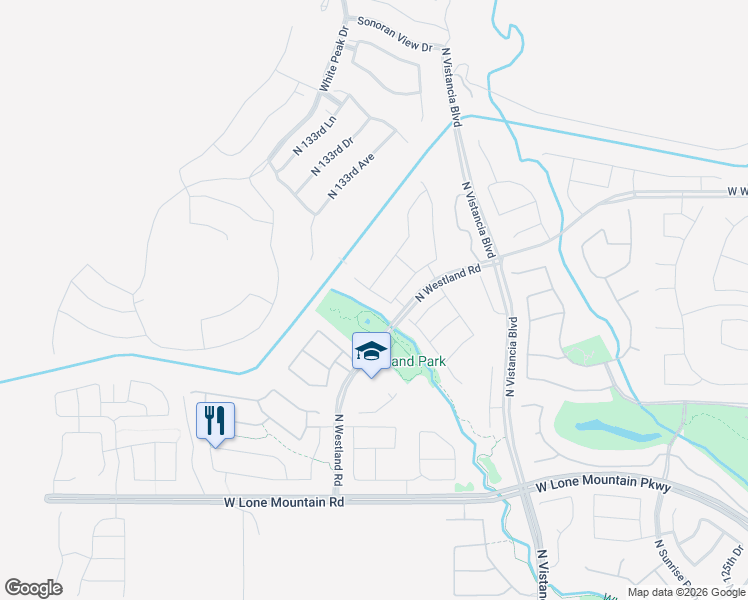 map of restaurants, bars, coffee shops, grocery stores, and more near 13219 West Copper Leaf Lane in Peoria