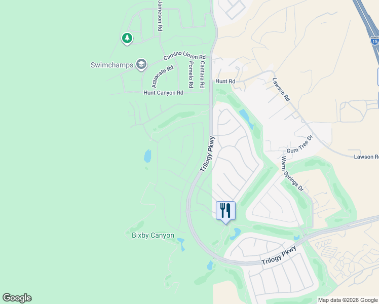 map of restaurants, bars, coffee shops, grocery stores, and more near 24005 Boulder Oaks Drive in Corona