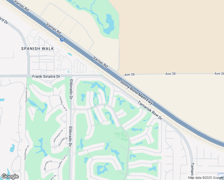 map of restaurants, bars, coffee shops, grocery stores, and more near 38275 Crocus Lane in Palm Desert