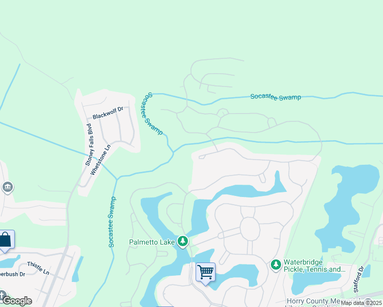 map of restaurants, bars, coffee shops, grocery stores, and more near 2901 Moss Bridge Lane in Myrtle Beach