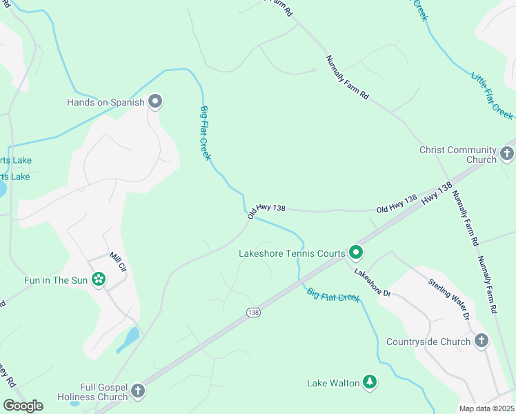 map of restaurants, bars, coffee shops, grocery stores, and more near 2618 Old Highway 138 in Monroe