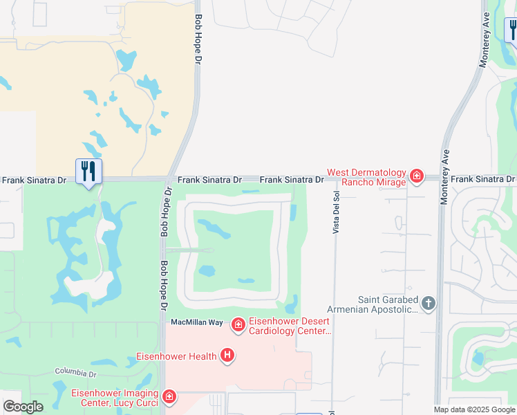 map of restaurants, bars, coffee shops, grocery stores, and more near 78 North Kavenish Drive in Rancho Mirage