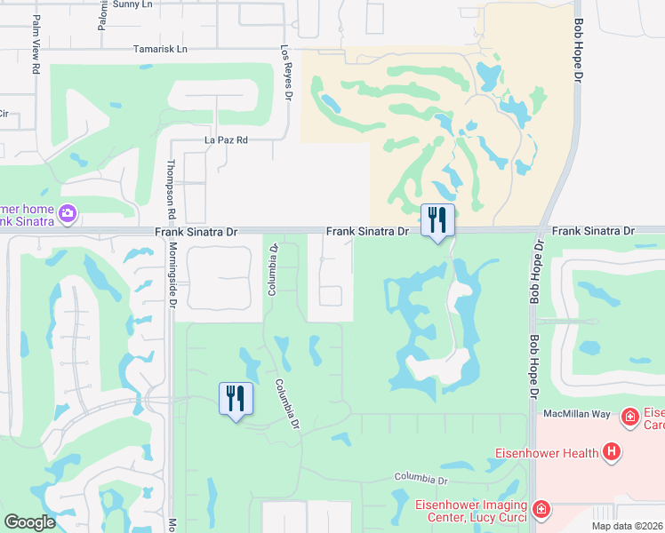 map of restaurants, bars, coffee shops, grocery stores, and more near 8 Villaggio Place in Rancho Mirage