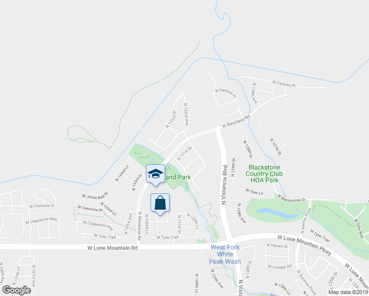 map of restaurants, bars, coffee shops, grocery stores, and more near 31684 North 131st Drive in Peoria
